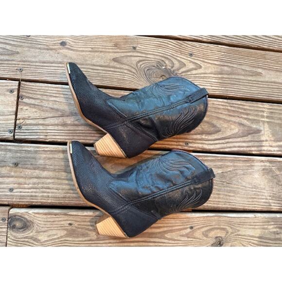 Vintage Dingo Phoenix Black Cowboy Boots Size 7 - Picture 7 of 13